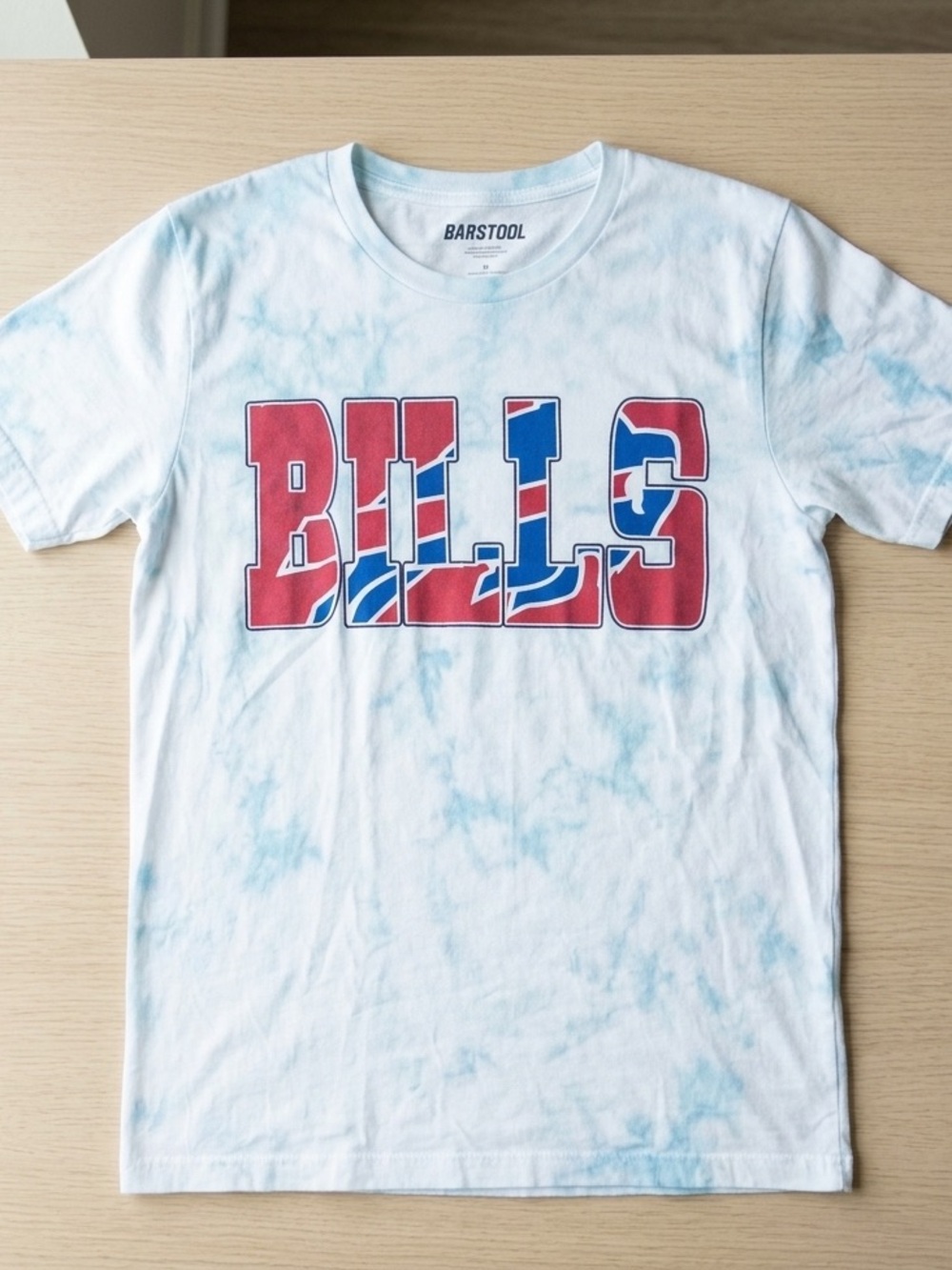Hanes White Crewneck T-Shirt with Light Blue Accent